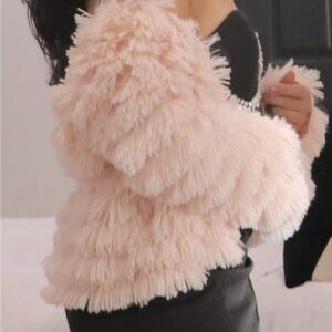 Blue blush light pink jacket